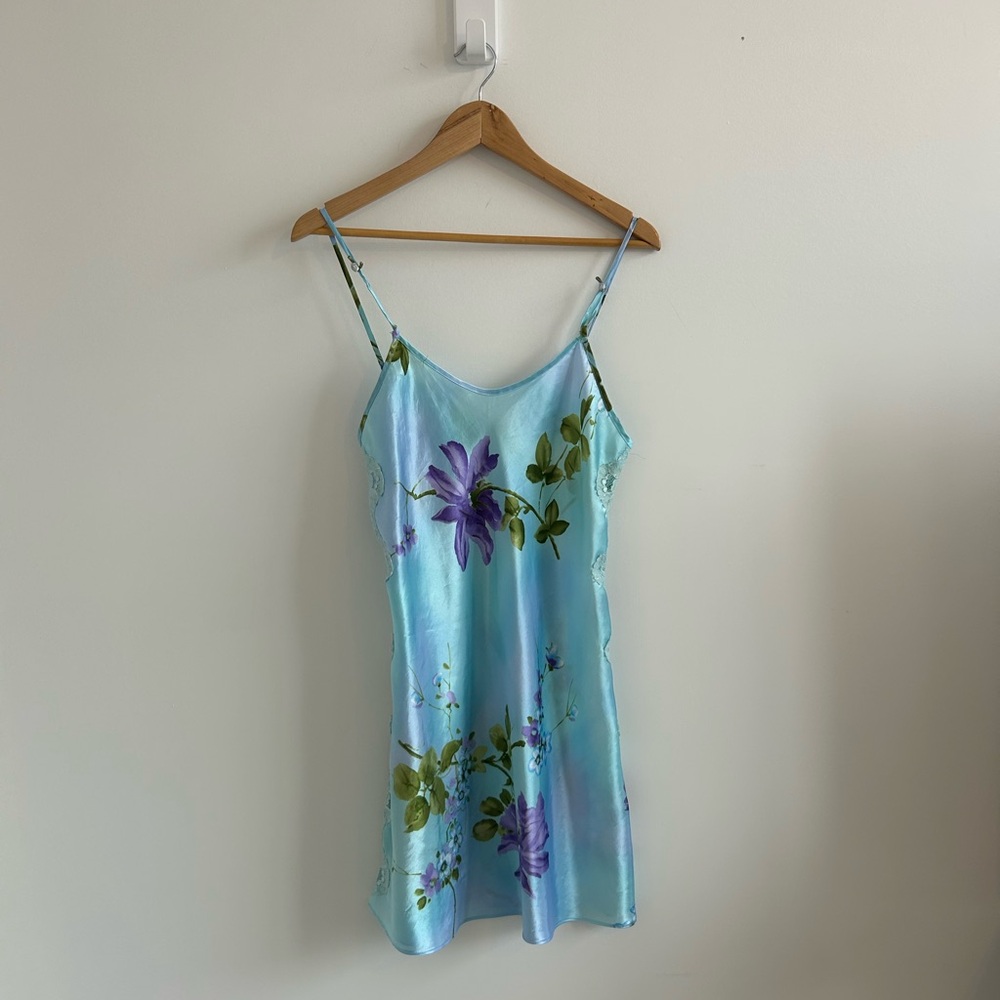 Blue Floral Slip Dress